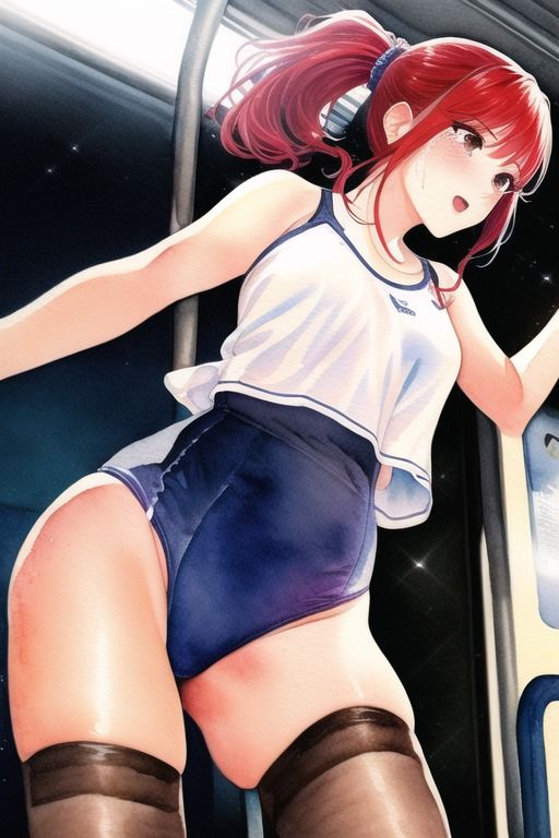 サンプル画像1:スク水女さん仕方なく電車で生着替え(潮吹きジョニー) [d_456833]