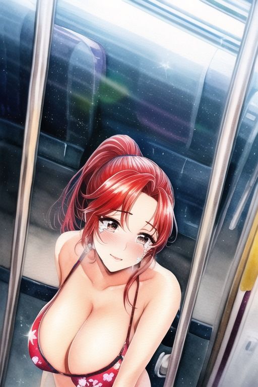 サンプル画像3:スク水女さん仕方なく電車で生着替え(潮吹きジョニー) [d_456833]