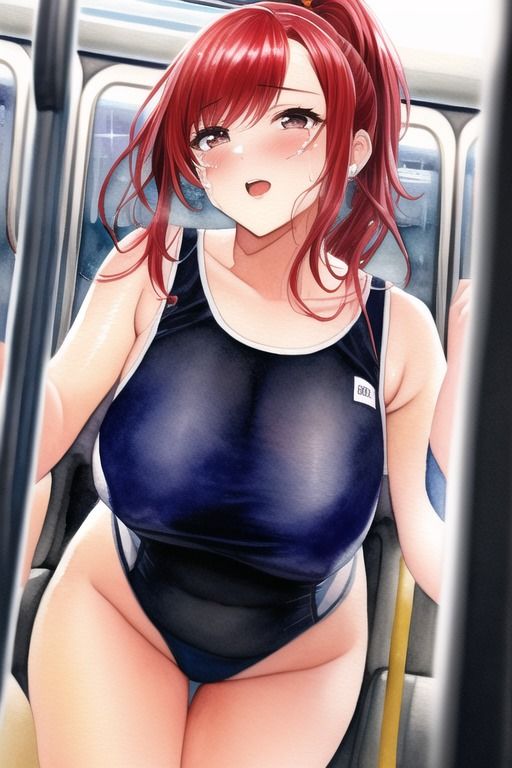サンプル画像5:スク水女さん仕方なく電車で生着替え(潮吹きジョニー) [d_456833]