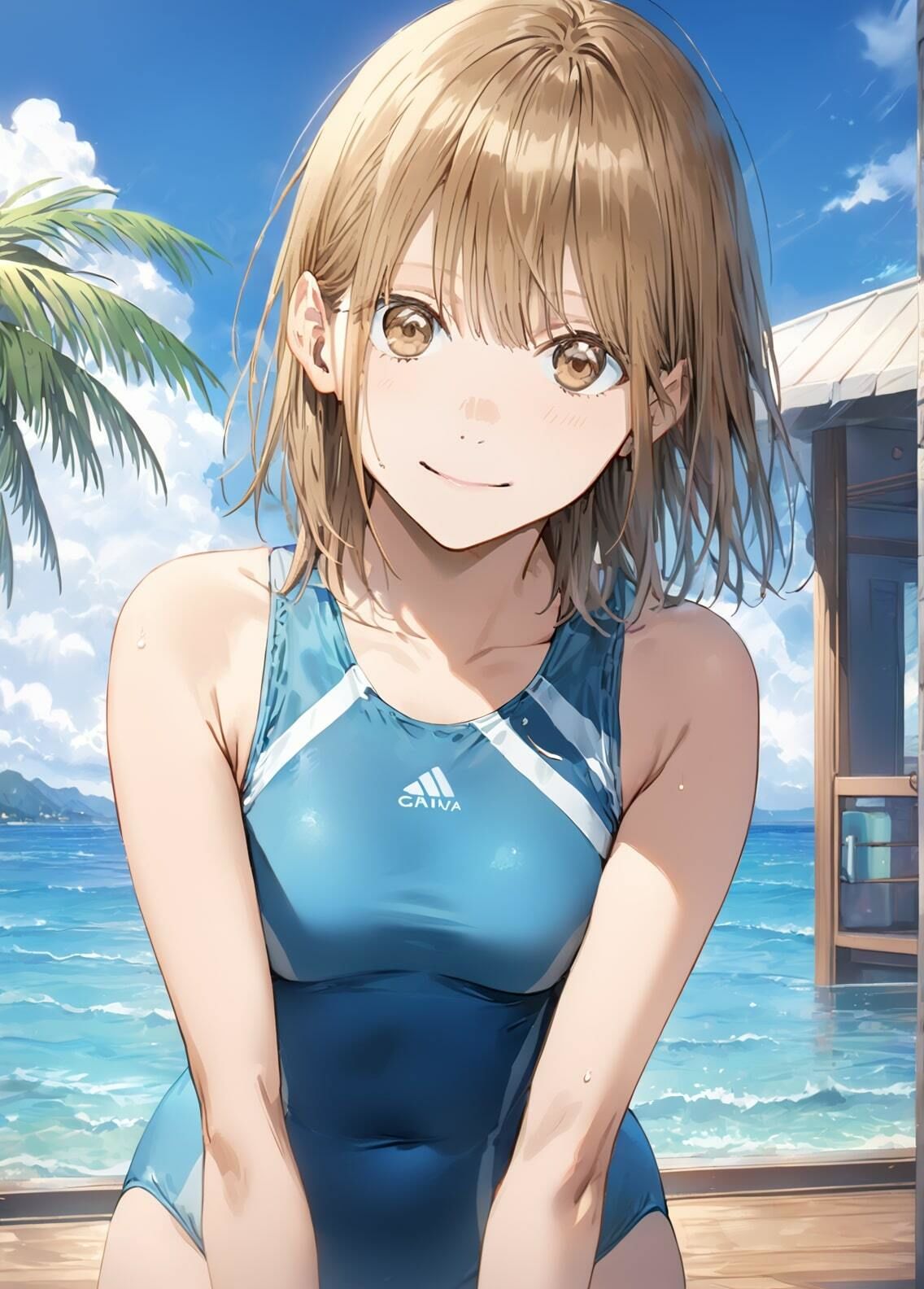 サンプル画像2:「アオのハコ」鹿野千夏 水着写真集（全16種類434枚）(人の海) [d_456859]