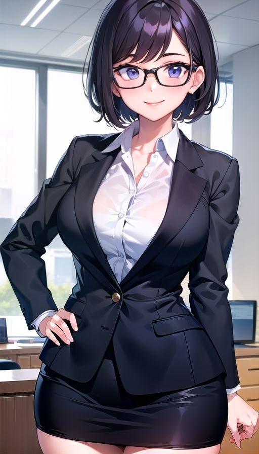 サンプル画像1:黒髪巨乳美人オフィス(くろめあい) [d_456939]