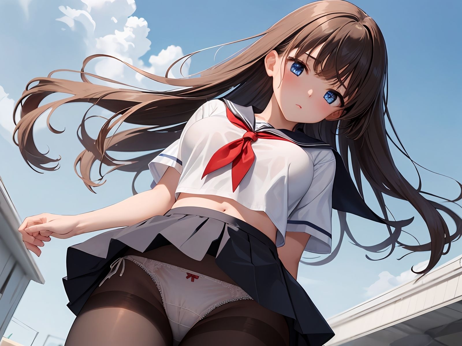 サンプル画像1:【パンチラAIイラスト】ドキドキのパンチラ集250枚〜パート（1）(ホワイトいらすと) [d_456980]