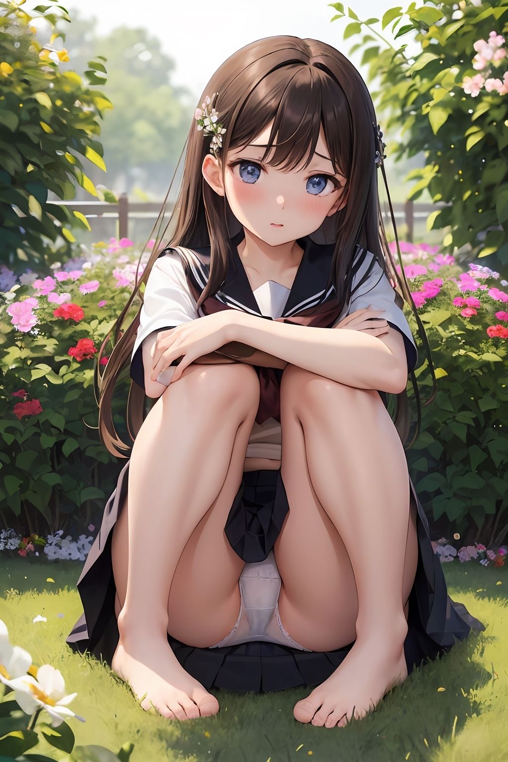 サンプル画像1:【パンチラAIイラスト】ドキドキのパンチラ集250枚〜パート（2）(ホワイトいらすと) [d_456986]