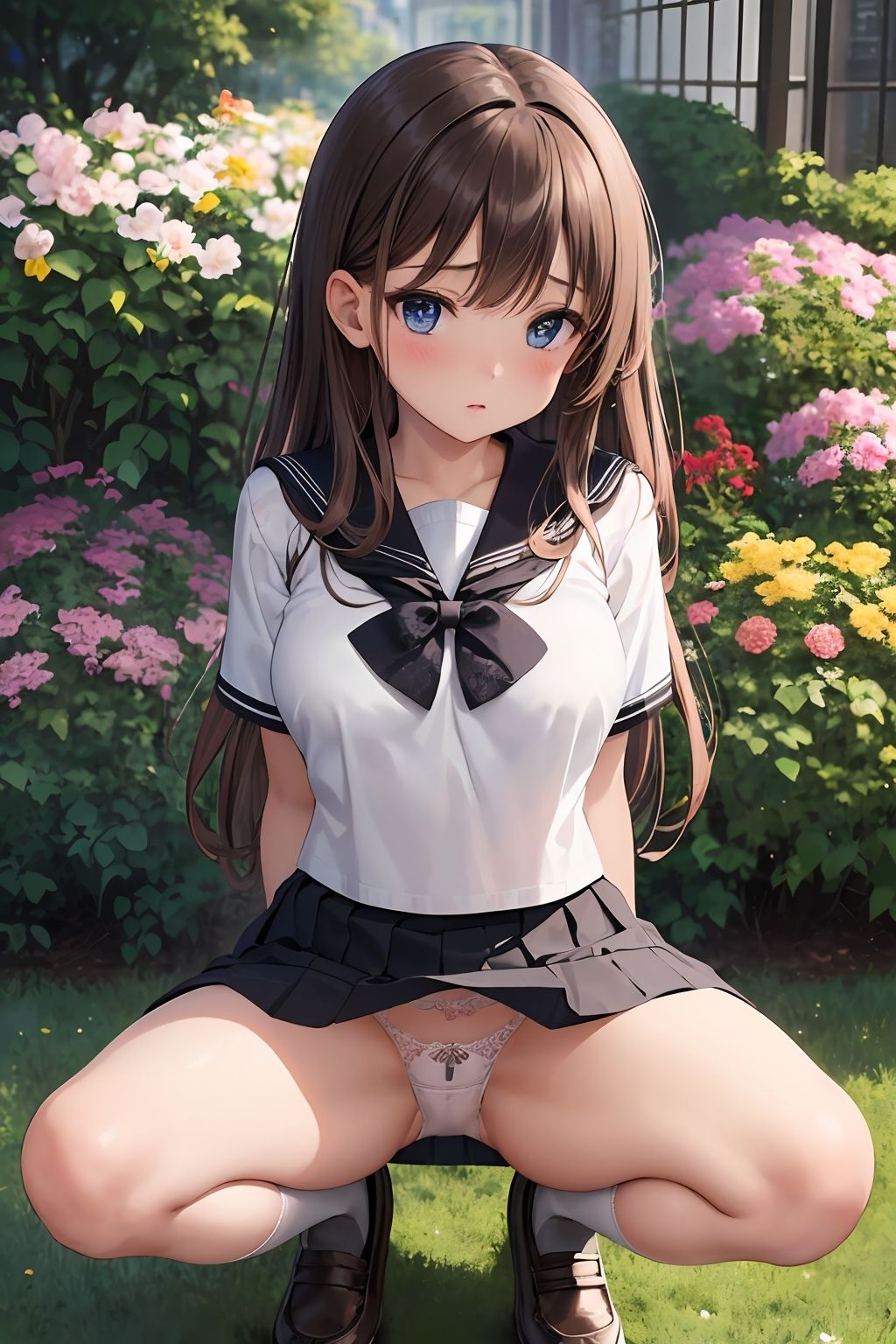 サンプル画像5:【パンチラAIイラスト】ドキドキのパンチラ集250枚〜パート（2）(ホワイトいらすと) [d_456986]