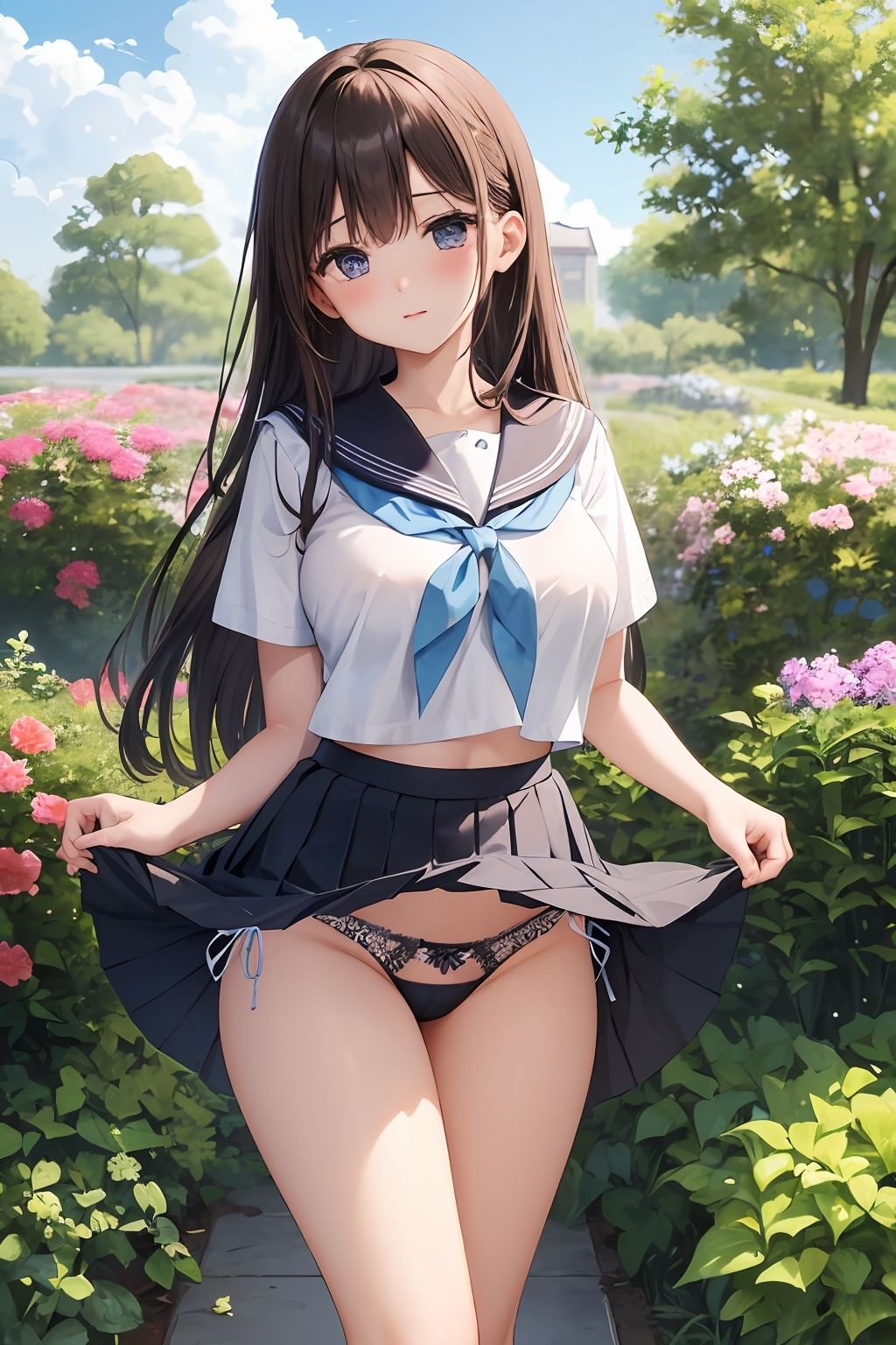 サンプル画像6:【パンチラAIイラスト】ドキドキのパンチラ集250枚〜パート（2）(ホワイトいらすと) [d_456986]