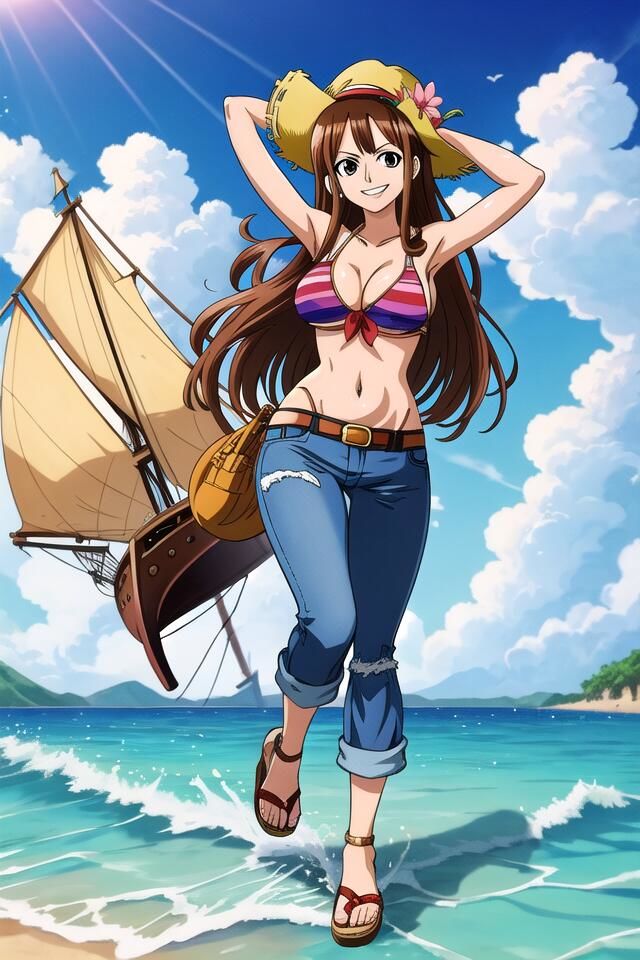 サンプル画像1:『ワンピ〇ス』の美しき航海士、ナ◎ちゃん(アイドル・マイスター) [d_457146]