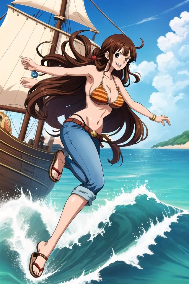 サンプル画像2:『ワンピ〇ス』の美しき航海士、ナ◎ちゃん(アイドル・マイスター) [d_457146]