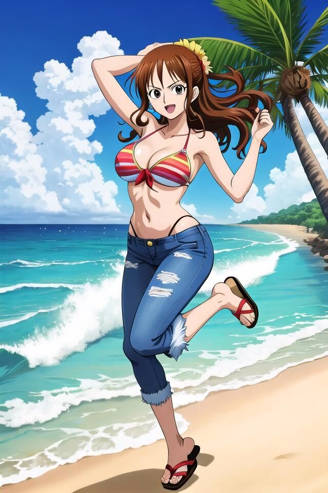 サンプル画像3:『ワンピ〇ス』の美しき航海士、ナ◎ちゃん(アイドル・マイスター) [d_457146]