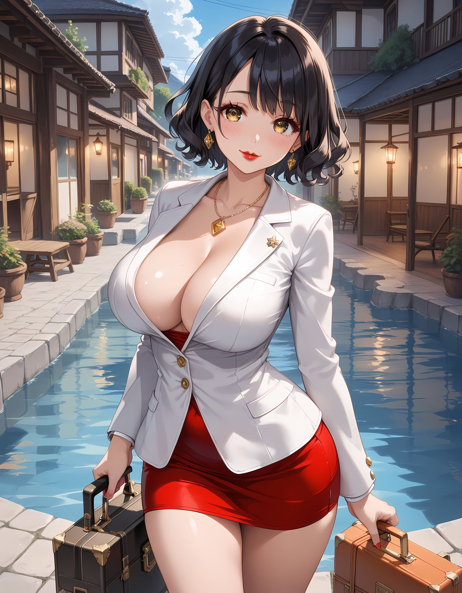 サンプル画像1:相思相愛のお母さんと温泉旅行に来たCG集(妄想サチュレーション) [d_457547]