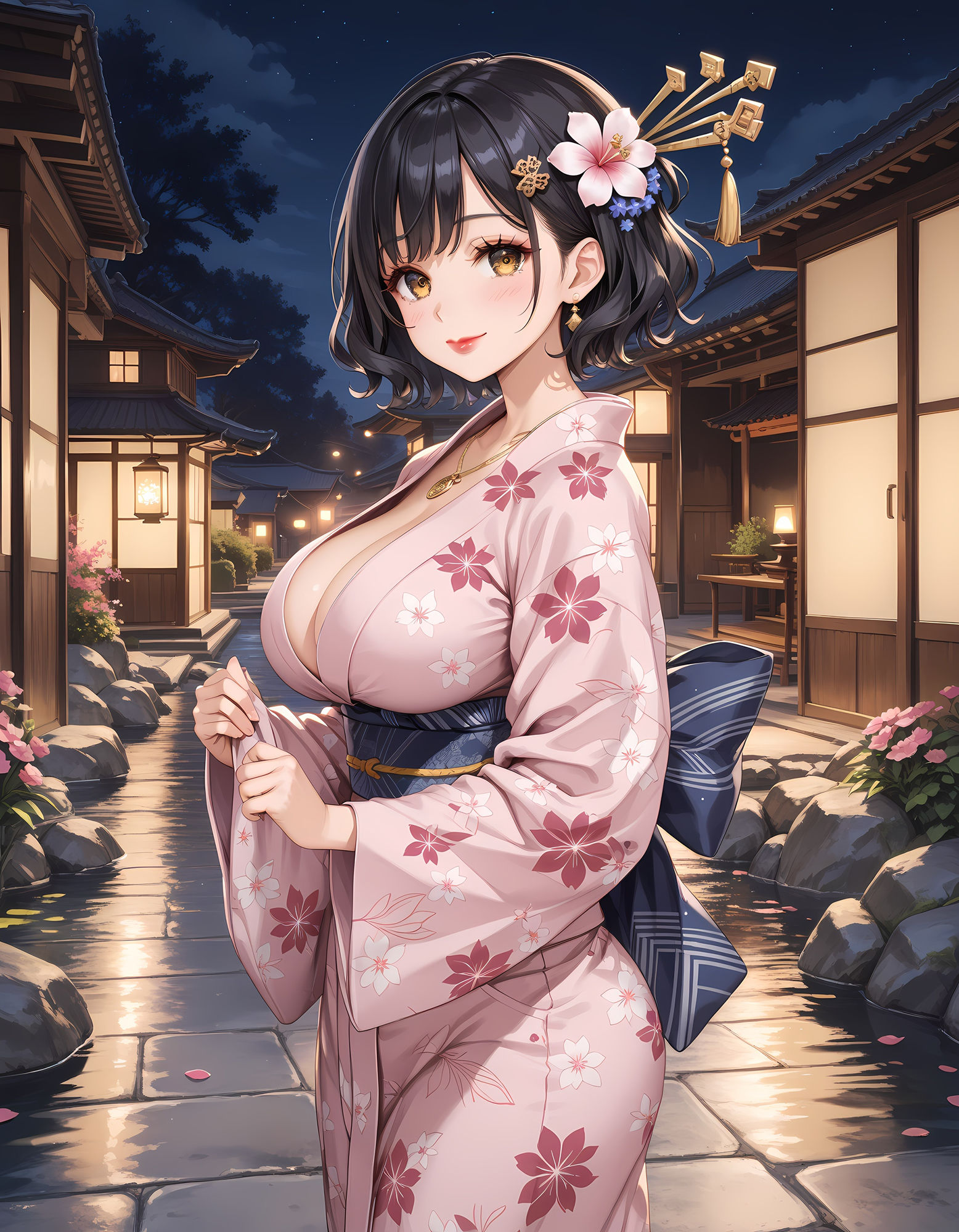 サンプル画像2:相思相愛のお母さんと温泉旅行に来たCG集(妄想サチュレーション) [d_457547]