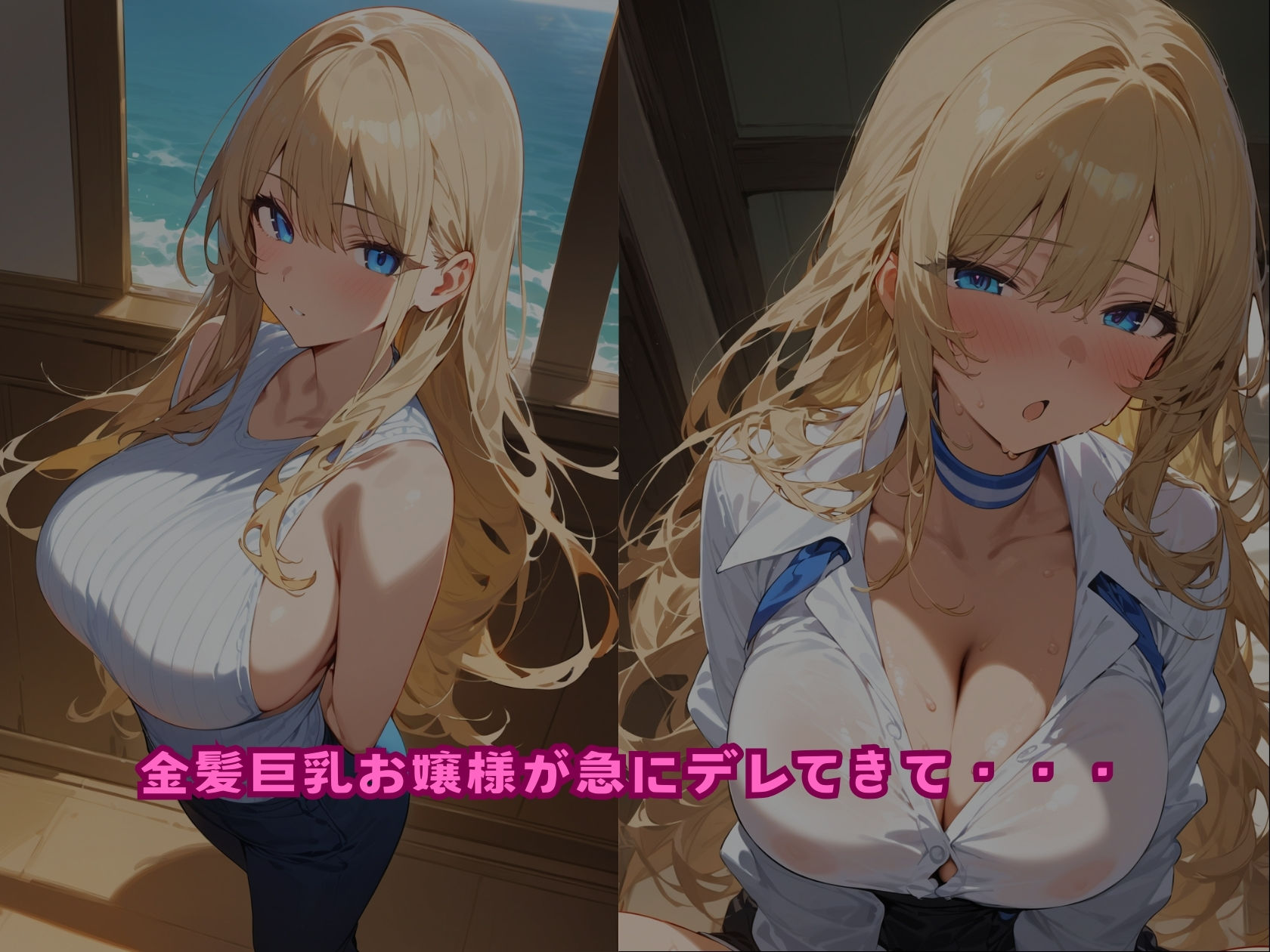 サンプル画像1:童貞男子が異世界転生で金髪巨乳美女とイチャラブセックス(カムロク) [d_457652]