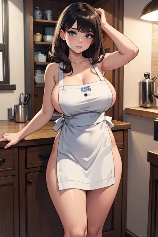 サンプル画像1:巨乳ギャルの裸エプロン(AI美女フェロモン出版) [d_457936]