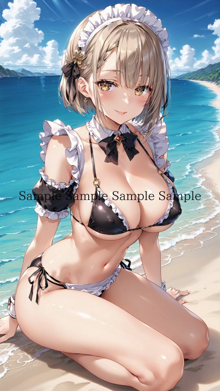 夏だ！海だ！堕天使水着エロメイド達とビーチで乱交バカンス！パート1のサンプル画像 6