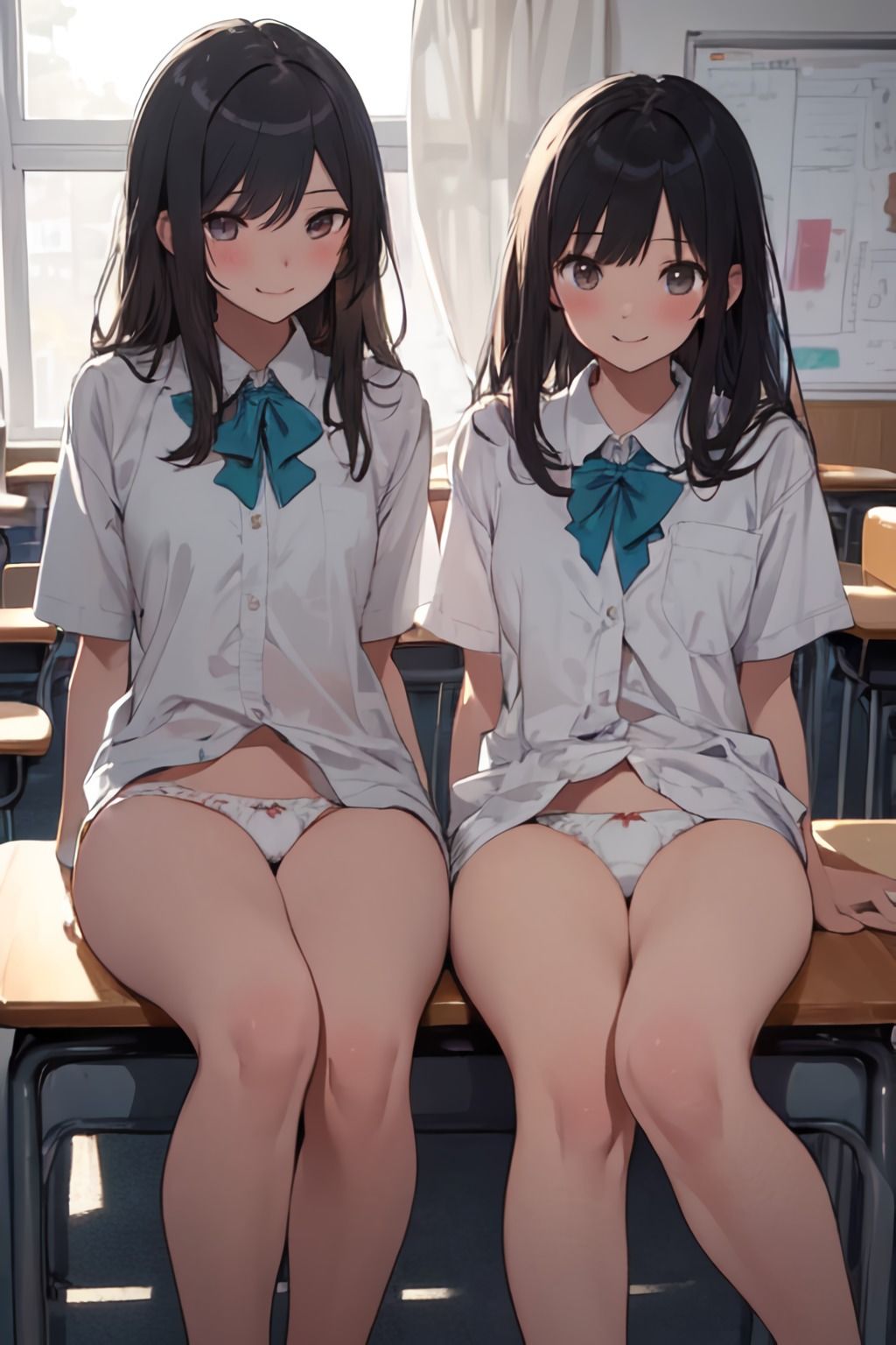 サンプル画像5:【著作権フリー】百合美少女 AIイラスト集(ネコネコガール) [d_457985]