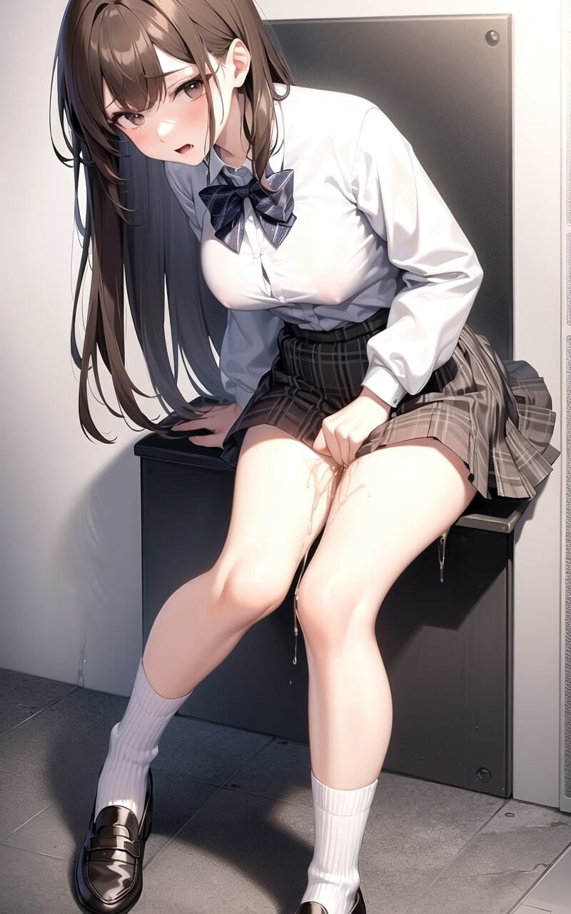 サンプル画像4:かわいい制服JKが我慢できずにいろんな場所で聖水をぶちまける！(妄想天国) [d_458275]