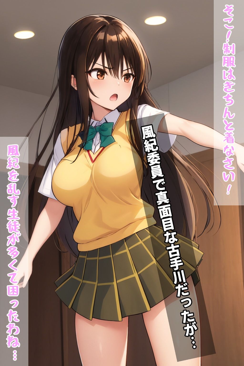 サンプル画像1:風紀委員・古手川唯〜洗脳アプリで快楽堕ち〜(アトリエわたあめ) [d_458451]