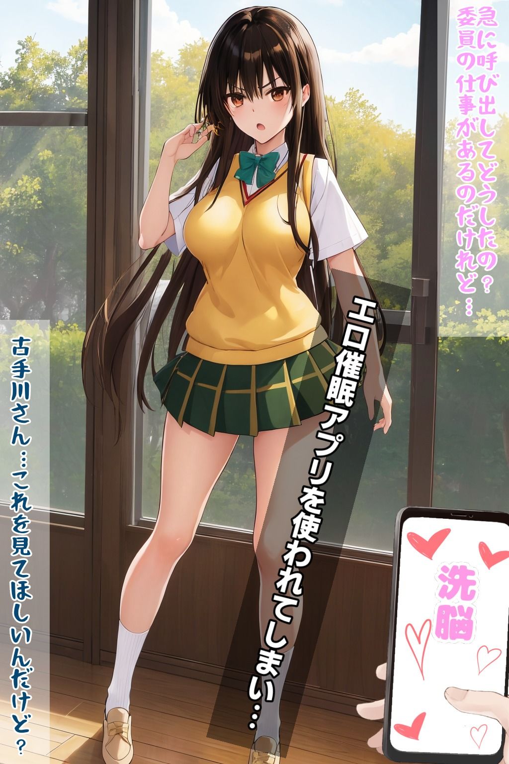 サンプル画像2:風紀委員・古手川唯〜洗脳アプリで快楽堕ち〜(アトリエわたあめ) [d_458451]