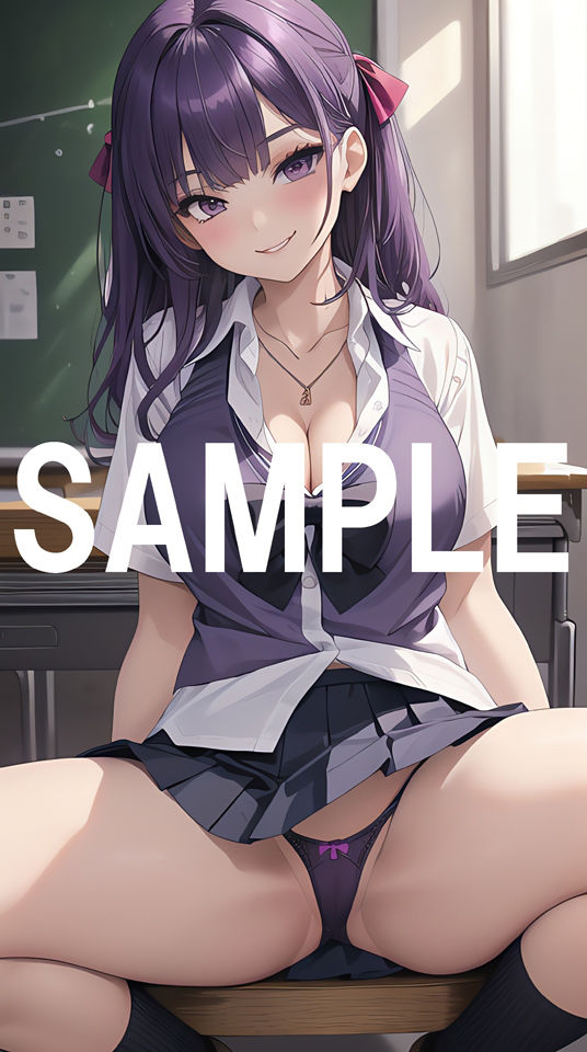 サンプル画像3:パンツ見せ娘！ 制服ギャル(練乳まみれ) [d_458500]