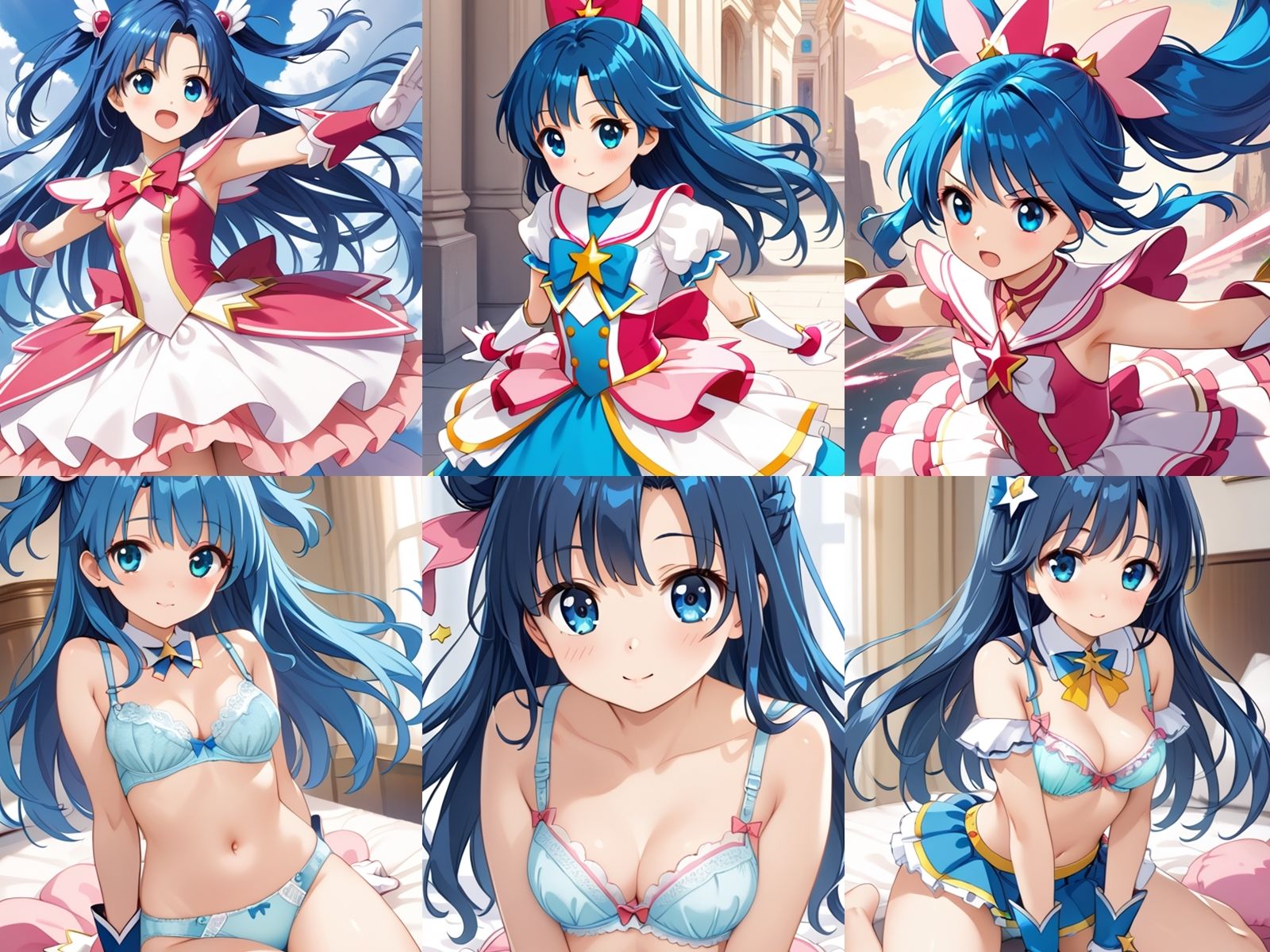 サンプル画像1:無敵の青髪魔法少女が中出しセックスで孕みボテ腹になるまで(千草屋) [d_458701]