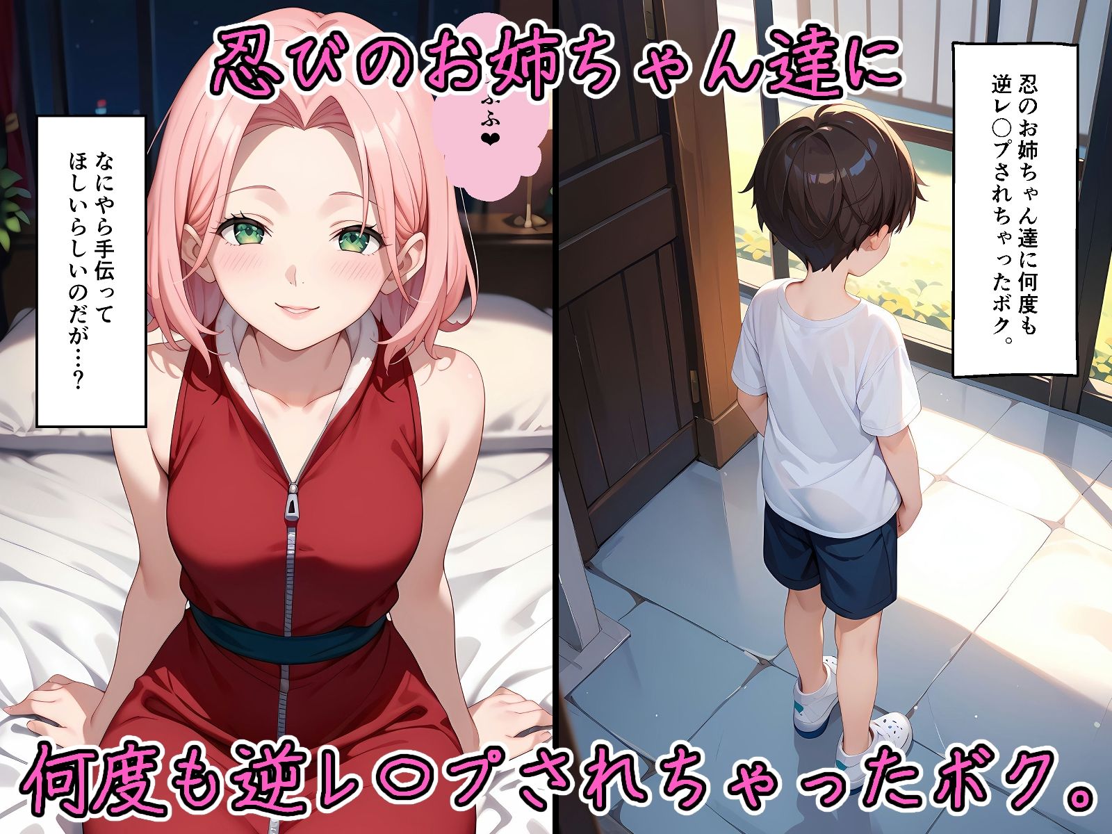 サンプル画像1:忍のお姉ちゃん達に何度も逆レ〇プされちゃったボク。(ガンジーガム) [d_458742]