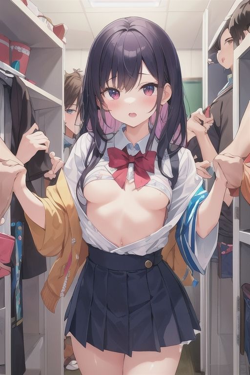 サンプル画像5:更衣室が男女共用？！かわいいおっぱい見放題！イラスト集6(はるはるぽん) [d_459310]