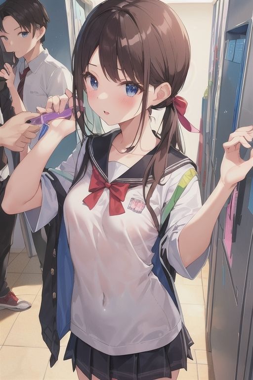 サンプル画像5:更衣室が男女共用？！かわいいおっぱい見放題！イラスト集7(はるはるぽん) [d_459311]