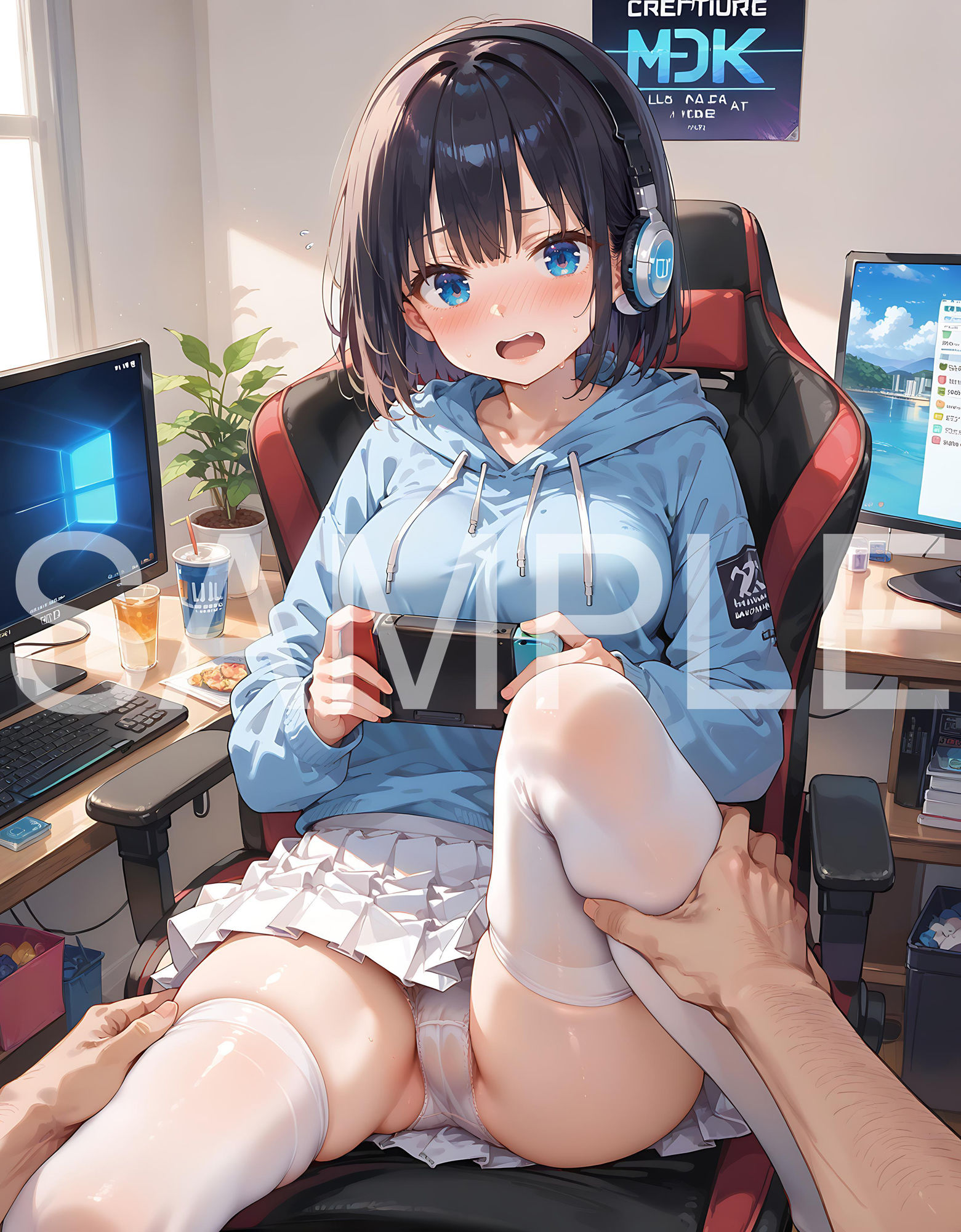 サンプル画像3:ゲーム中の妹にイタズラすると××な関係になった！？【お試し版】(aiもちち) [d_459547]