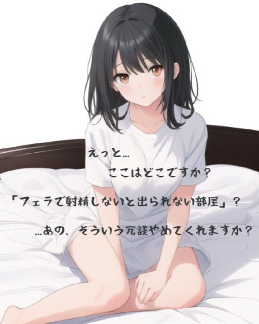 サンプル画像1:フェラで射精しないと出られない部屋_泣き顔黒髪女子大生編(ぬるぬる倶楽部) [d_459557]