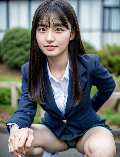 サンプル画像1:AI 女学生しゃがみパンチラ＆妊婦 193ページ(AI美女α) [d_460124]