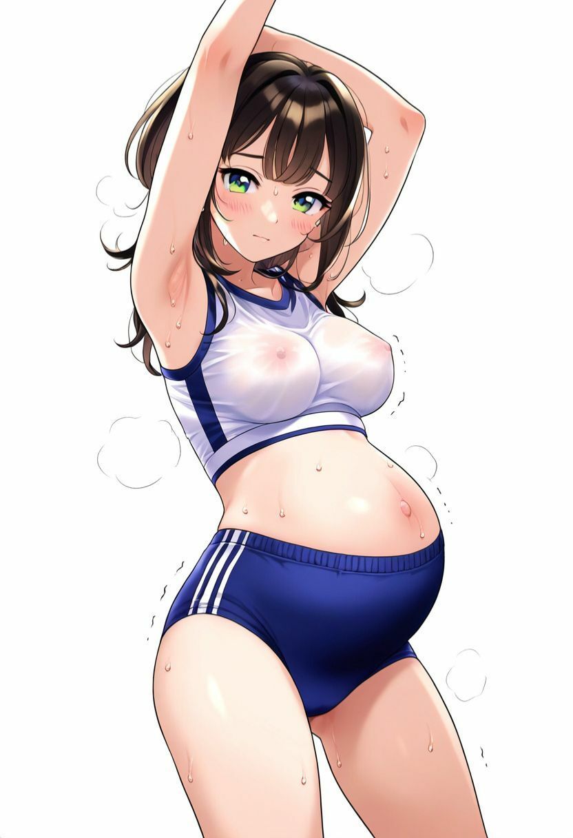 ＜妊婦更生学校＞ 孕んだボテ腹JKを性教育して母・女として育てるイラスト集500枚（乱交、セックス、フェラ、母乳、体操着、ブルマ）のサンプル画像 6