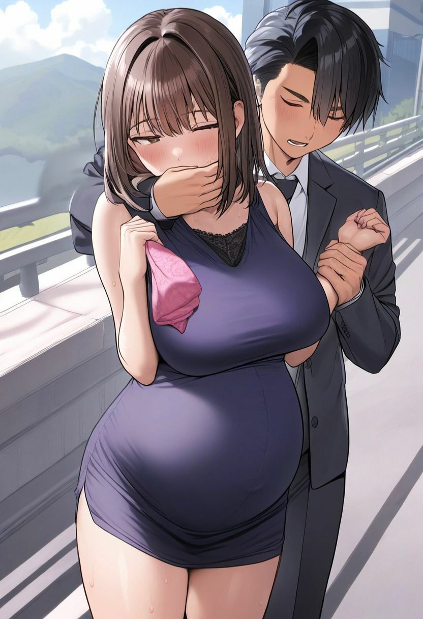 サンプル画像3:後ろから媚薬を嗅がされて意識が遠のくボテ腹妊婦｜薬で眠っているのに反応する身体を好き放題（クロロホルム・巨乳・首絞め・睡眠姦）イラスト500枚(絵師たか) [d_460148]