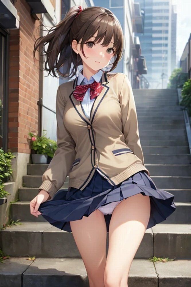 サンプル画像1:JKGF階段風パンチラ画像集(榊原大造) [d_460181]