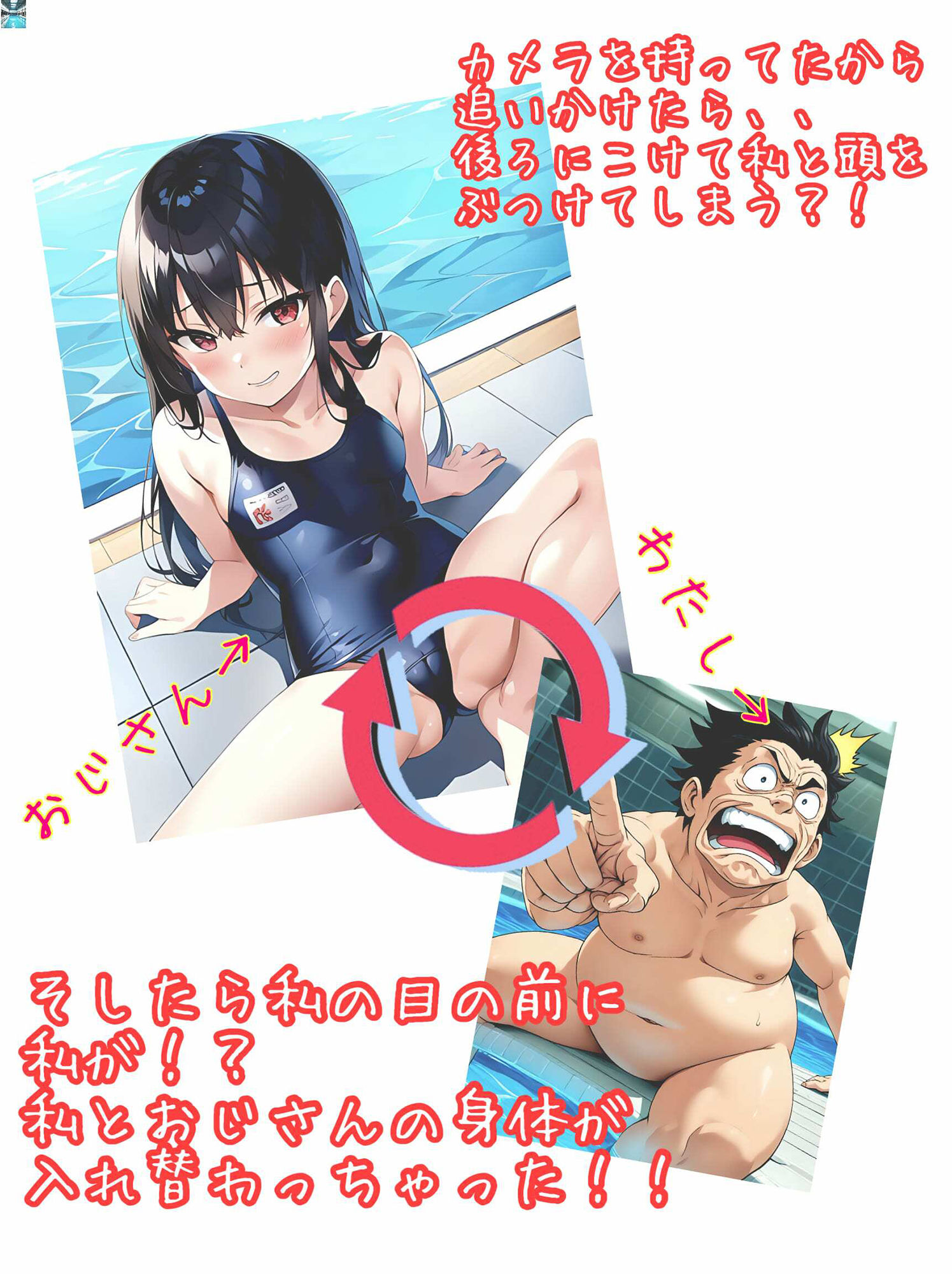 サンプル画像4:プールで入れ替わり 総集編(myo) [d_460207]