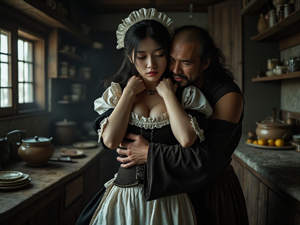 サンプル画像1:メイドの悲劇 望まない妊娠(もう限界) [d_460340]