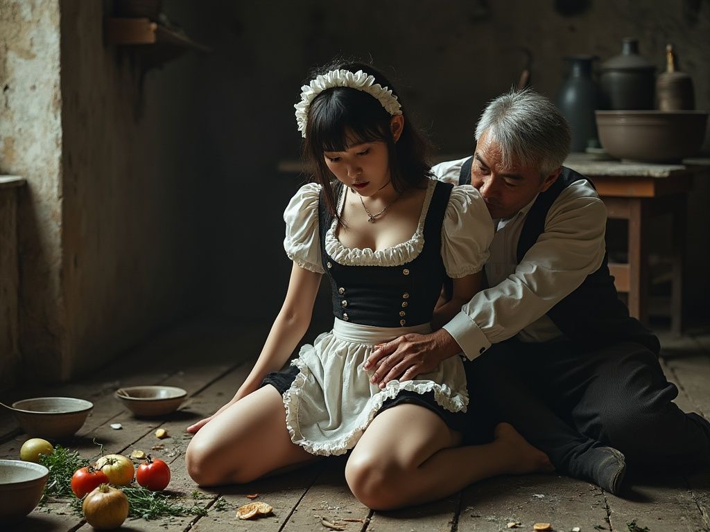 サンプル画像2:メイドの悲劇 望まない妊娠(もう限界) [d_460340]