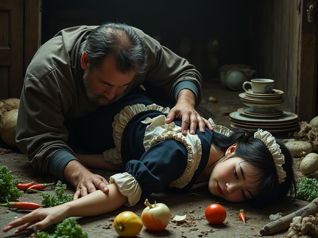 サンプル画像3:メイドの悲劇 望まない妊娠(もう限界) [d_460340]