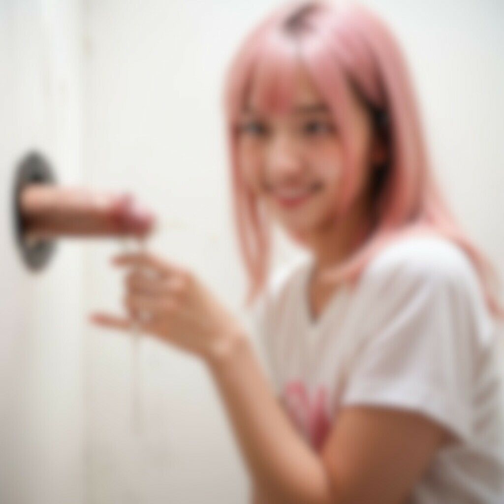 サンプル画像5:うわさのラッキーホール店。壁穴嬢は美女だった！(AI美エロ) [d_460706]