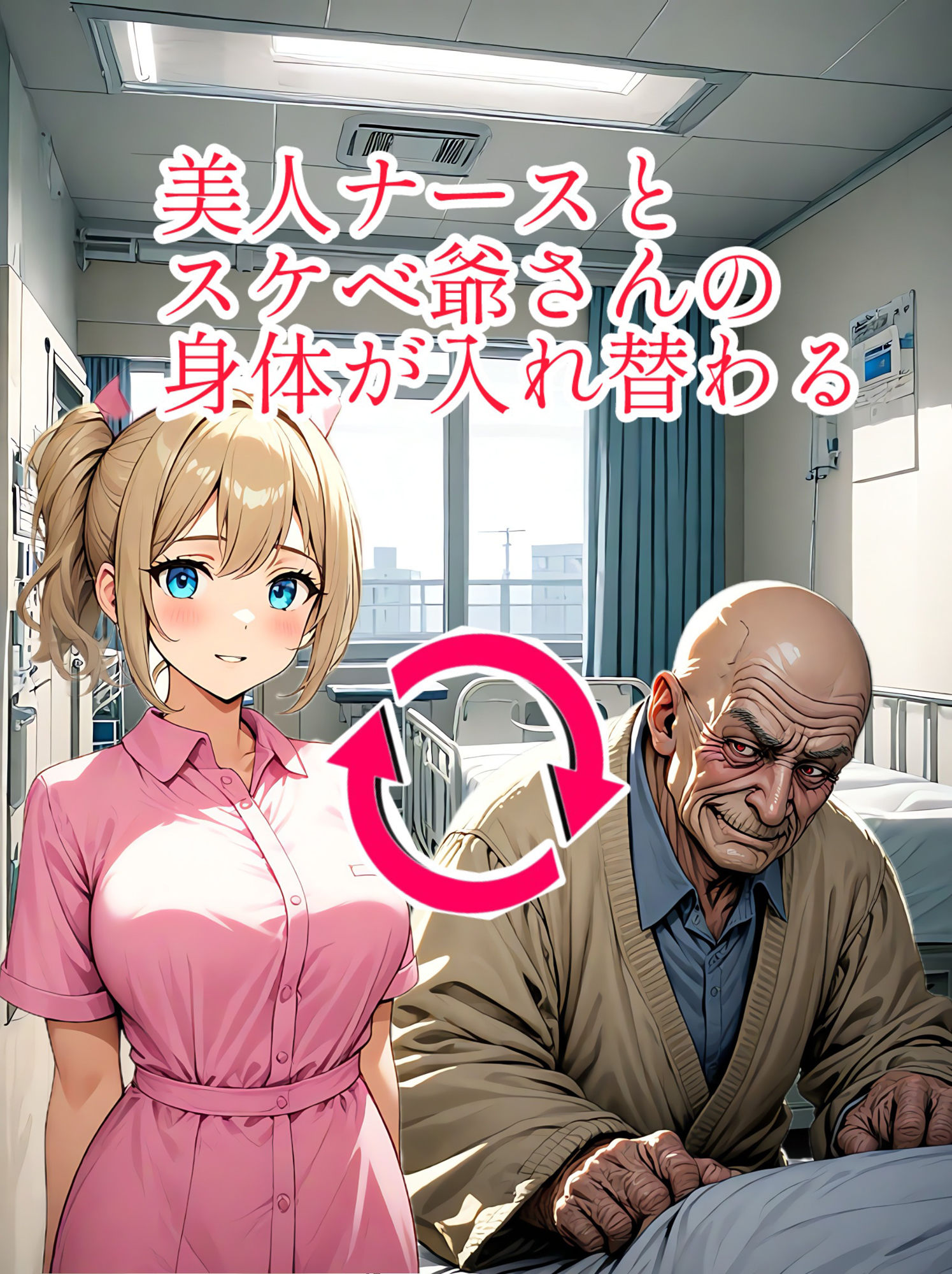 サンプル画像1:美人ナースとスケベ爺さんの身体が入れ替わる(myo) [d_461052]