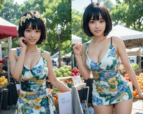 サンプル画像2:AIグラビア写真集46〜妹と市場へ・・・in Hawaii〜(ねも) [d_461509]