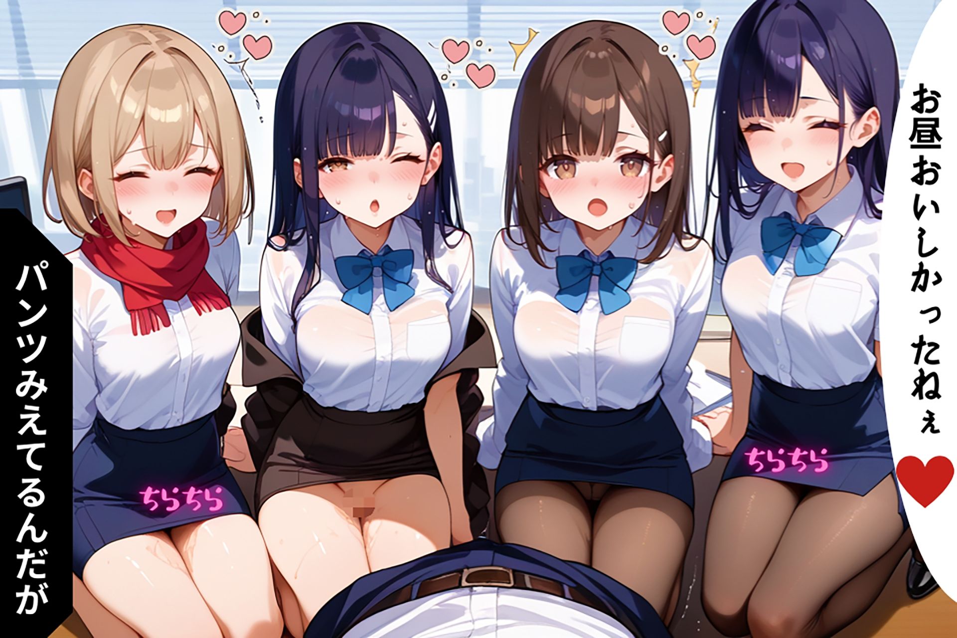 サンプル画像5:貧乳OLたちが次々に誘惑…静かなオフィスがエロスの渦に変わる【セリフ/擬音付き】(夜の快楽) [d_461558]