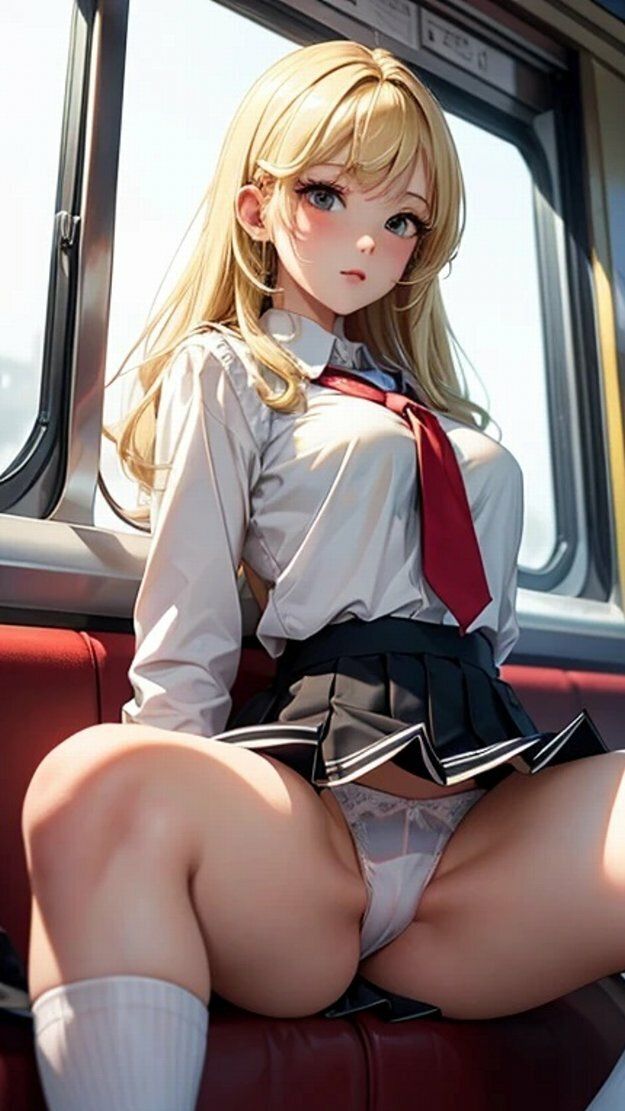 サンプル画像2:金髪JK電車パンチラ画像集(榊原大造) [d_461730]