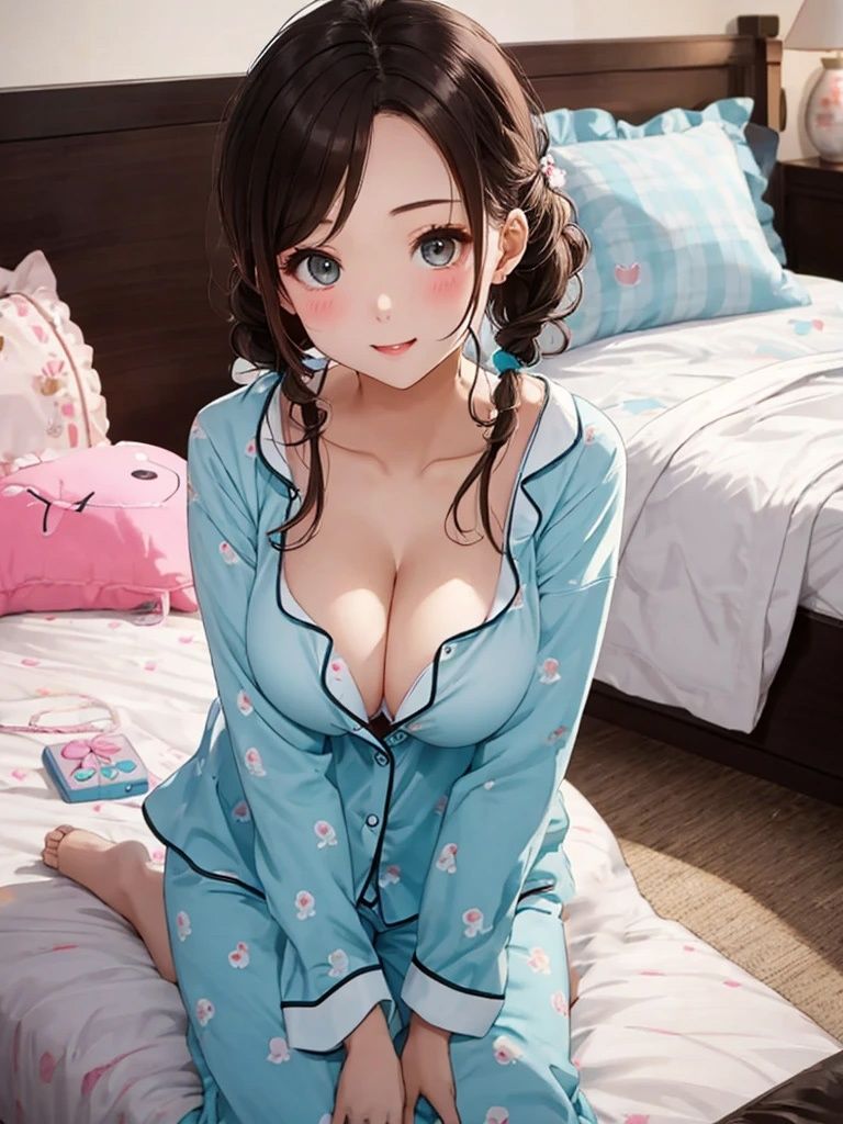 サンプル画像3:巨乳パジャマ美女【妄想イラスト美女図鑑vol.124】(AIイラスト美女研究所) [d_461769]