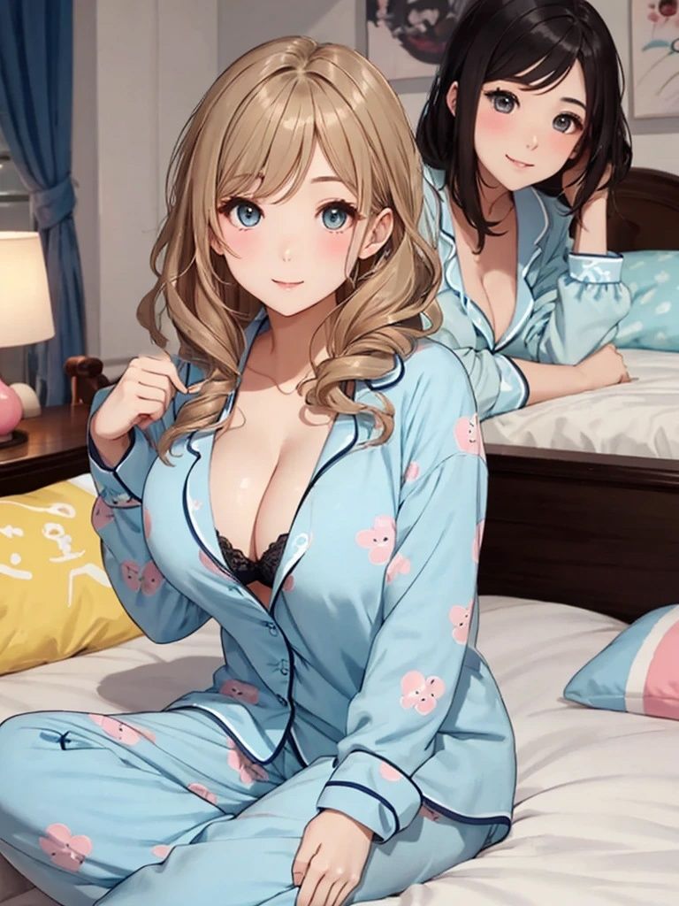 サンプル画像4:巨乳パジャマ美女【妄想イラスト美女図鑑vol.124】(AIイラスト美女研究所) [d_461769]