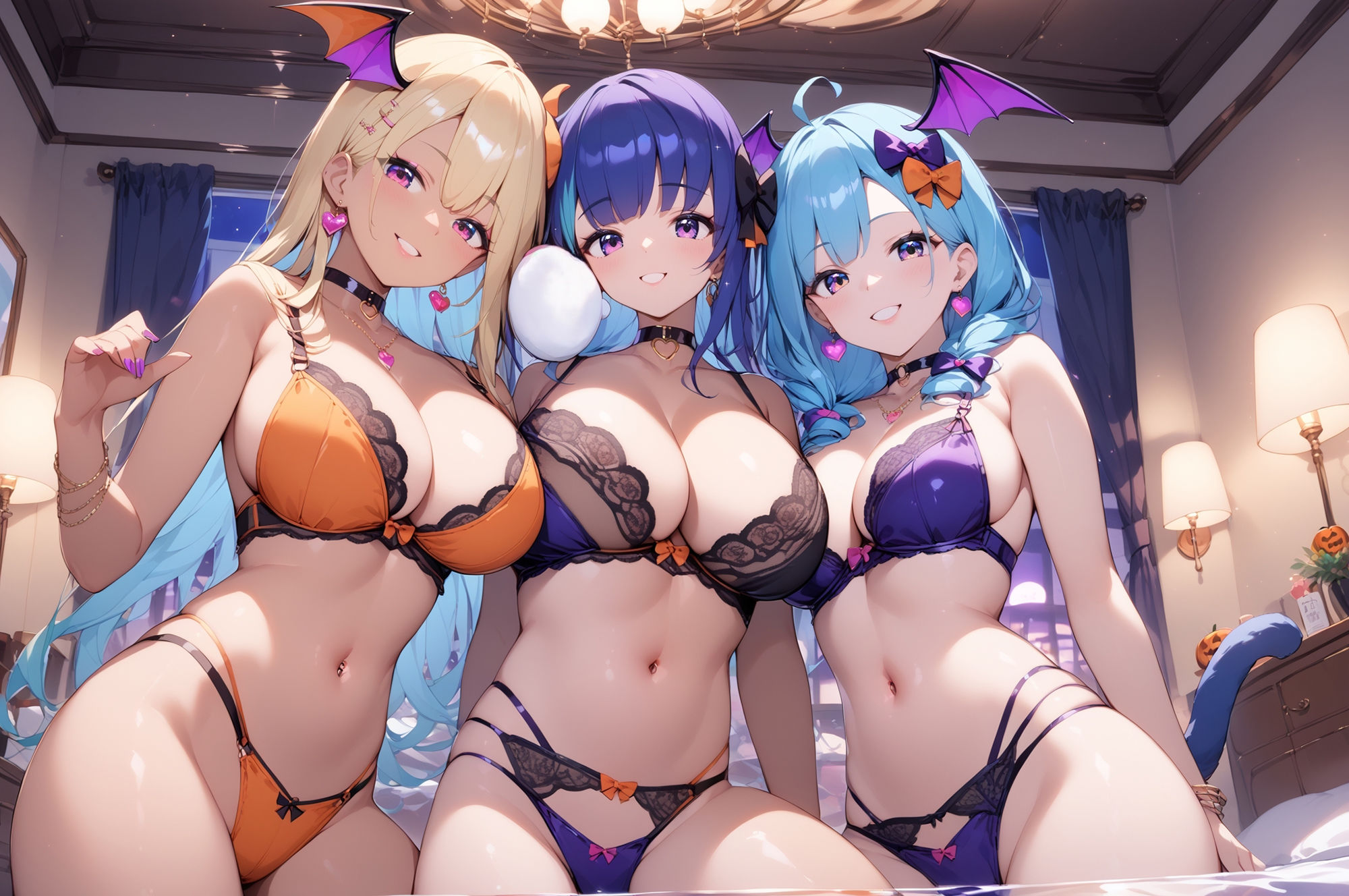 サンプル画像2:ハロウィンでナンパしたギャルたちと乱交パーティー(江愛  真紀) [d_462357]