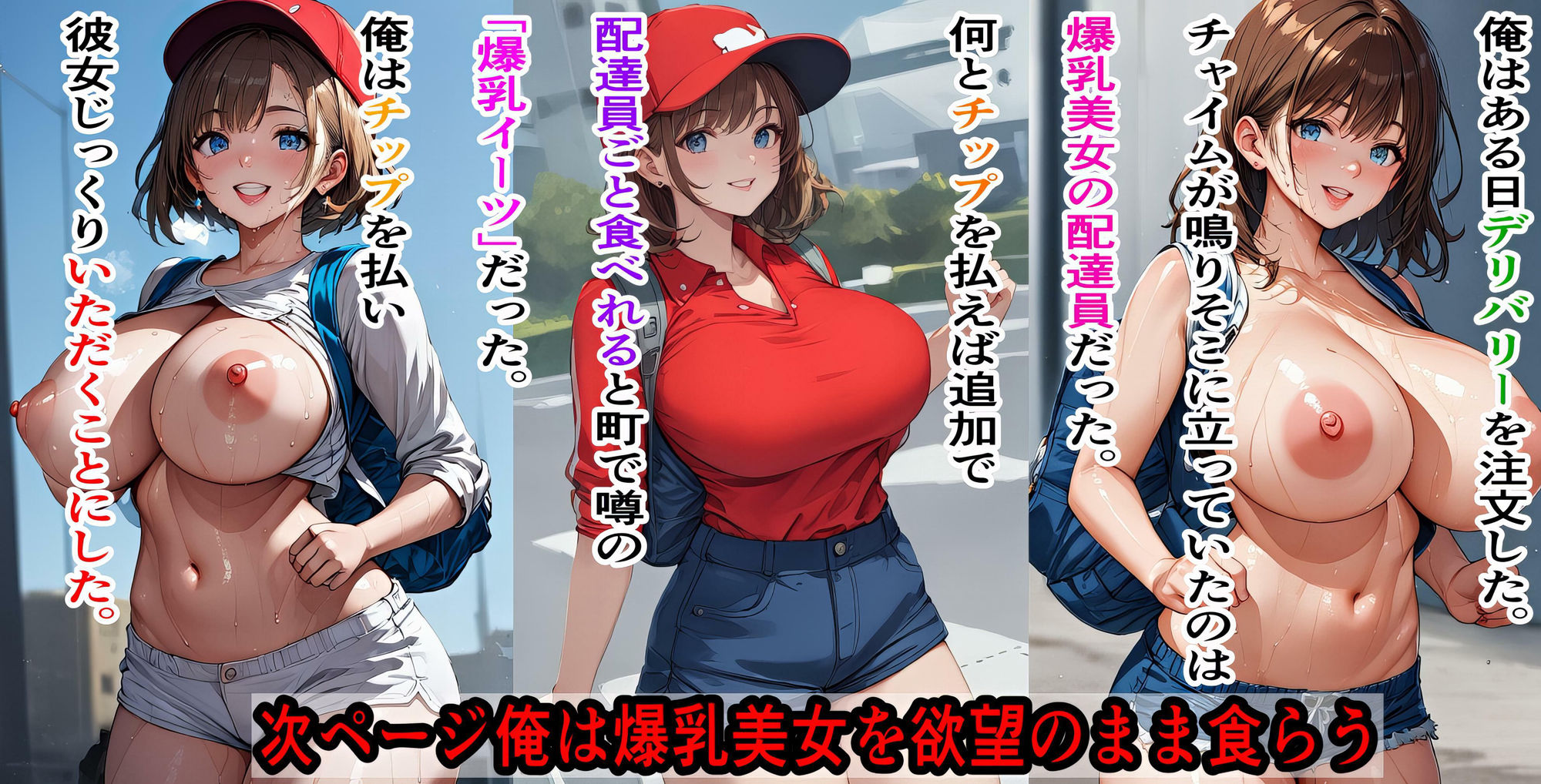 サンプル画像5:爆乳イーツ！配達員を好き勝手喰って俺専用中出しオナホ化してやった！(アキバ地下倉庫1号店) [d_462392]