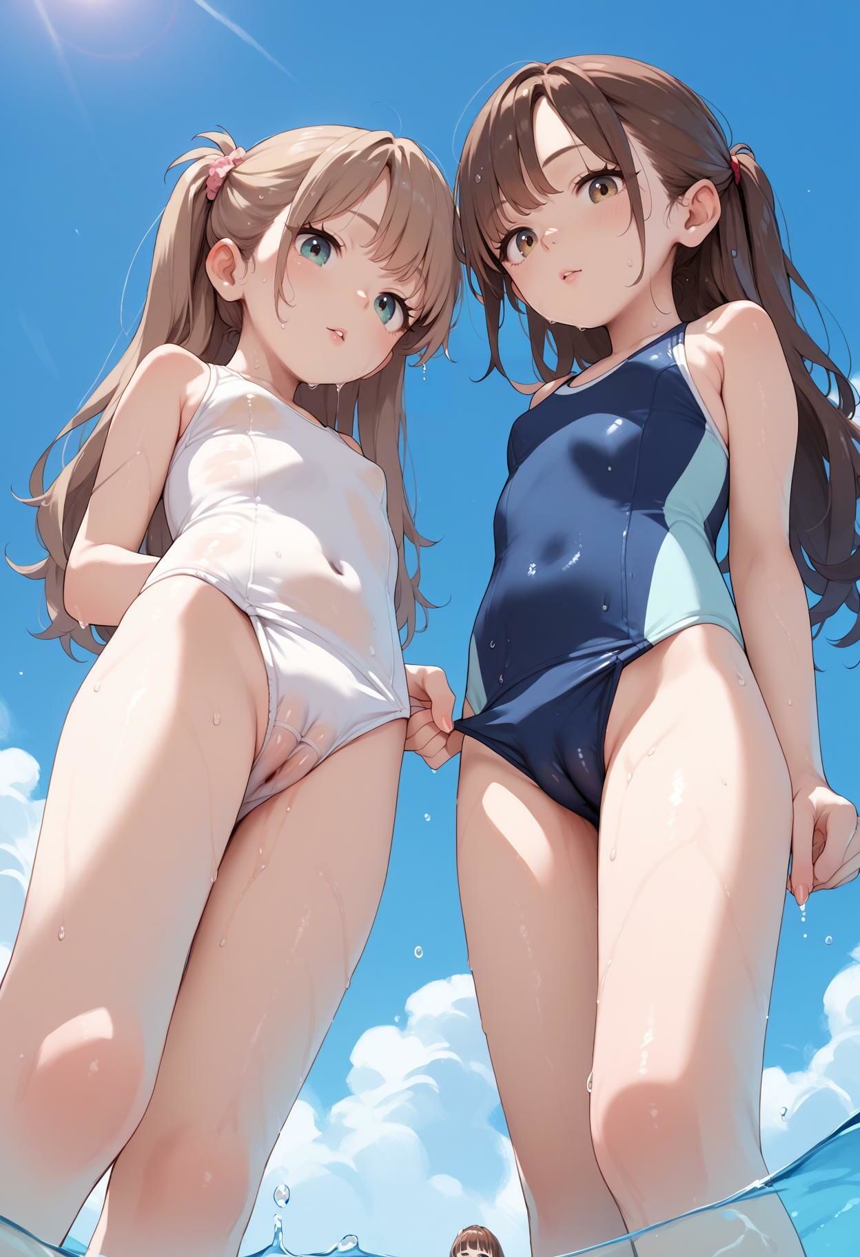 サンプル画像2:かわいい女子校生のオマンコ食い込み水着(AI_Peeパンティ) [d_462523]