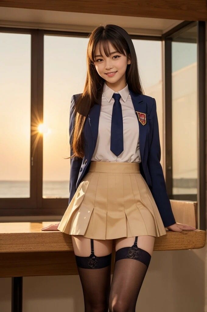 サンプル画像6:AI写真集グラビア31禁断の女子学生14:デジタルエコー官能美の新世界(AIグラビアプロデューサー) [d_462530]