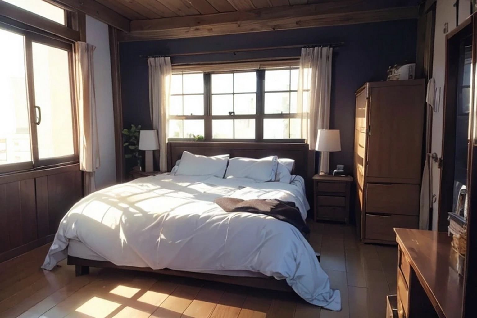 サンプル画像1:ベッドルーム 素材(豊川内角) [d_462540]