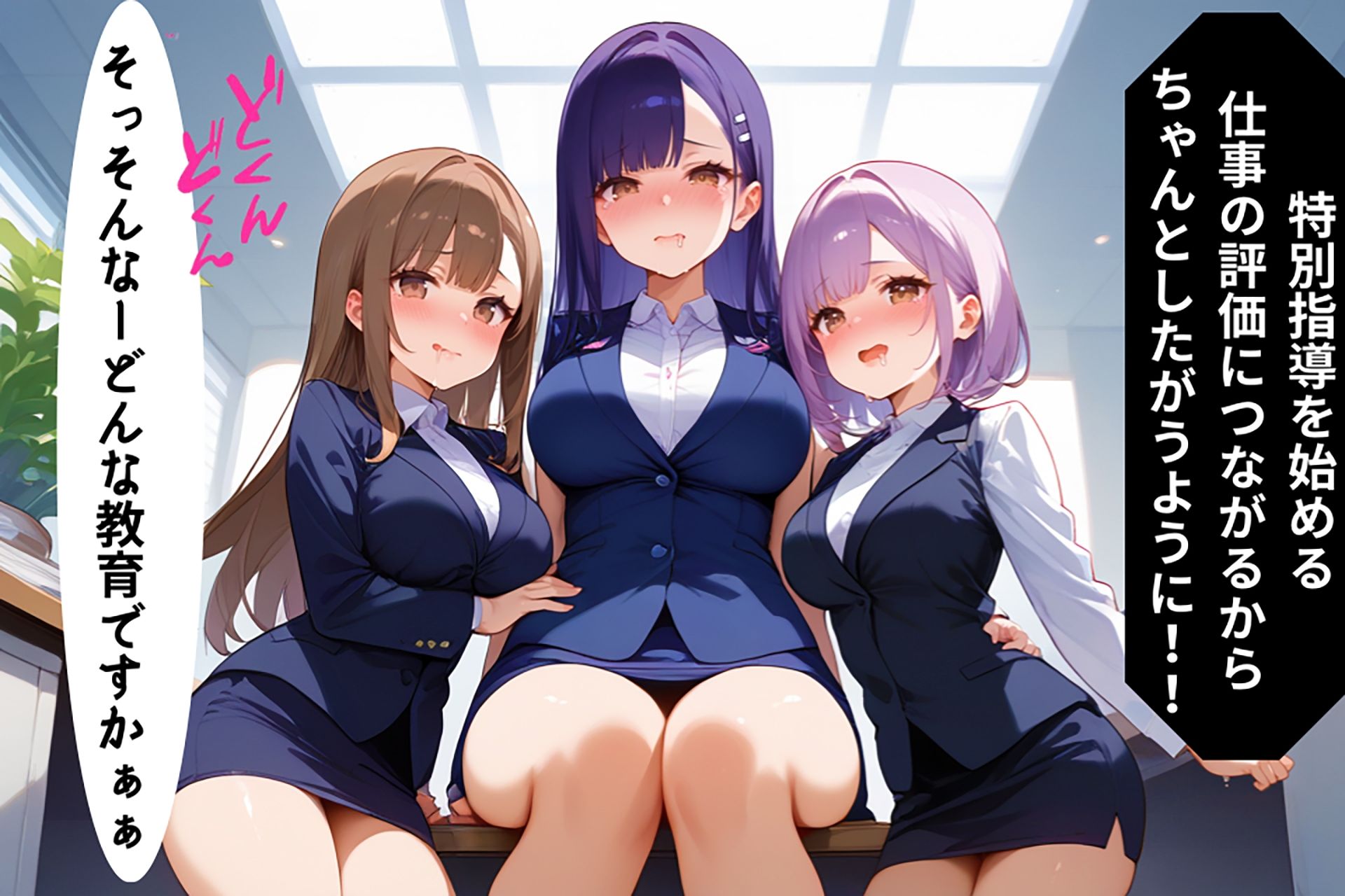 サンプル画像5:部長の権力に屈服…OLが震えながら従う日々【セリフ/擬音付き】(デブおじ無双) [d_462561]