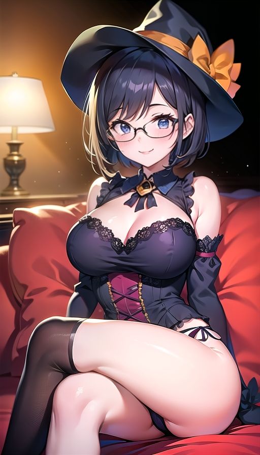 サンプル画像2:黒髪巨乳美人ハロウィン(くろめあい) [d_462730]